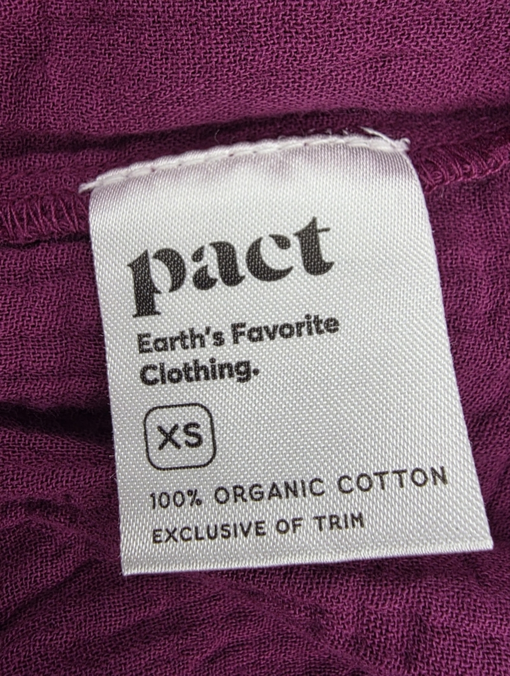 Pact Organic Cotton Coastal Double Gauze Breezy Midi Dress XS Sangria Minimalist - Picture 15 of 16